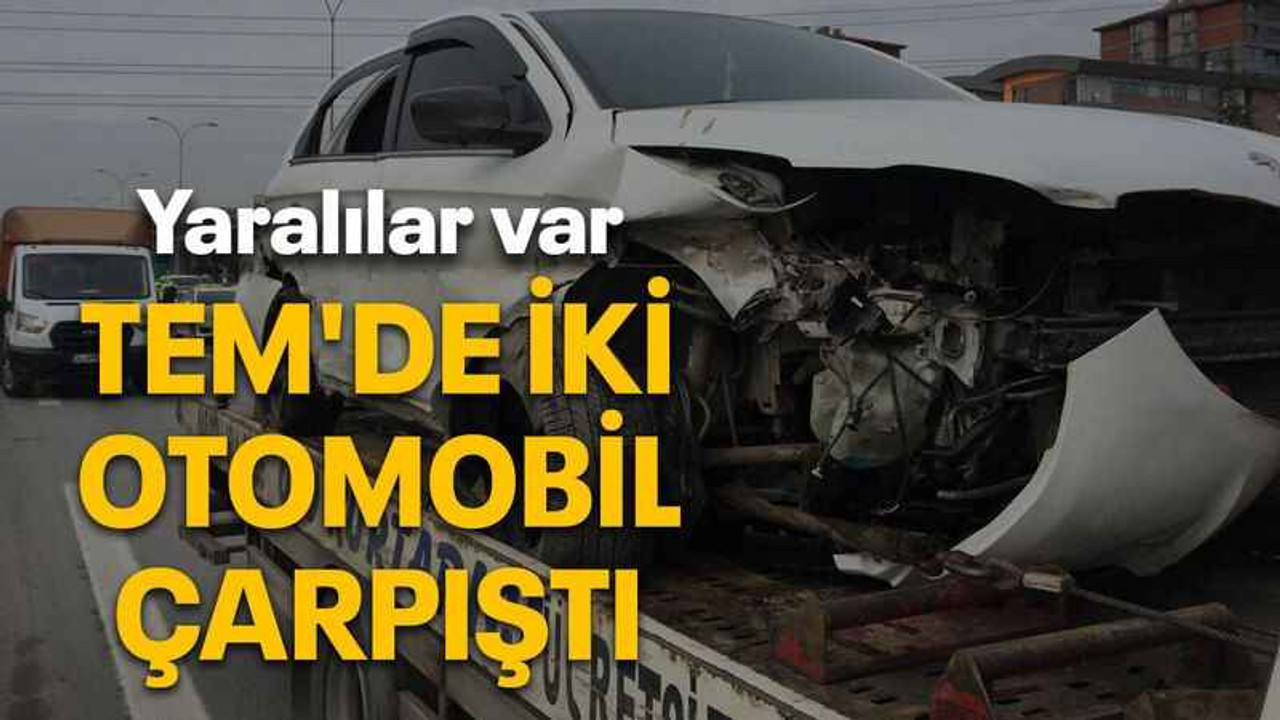 TEM'de iki otomobil çarpıştı